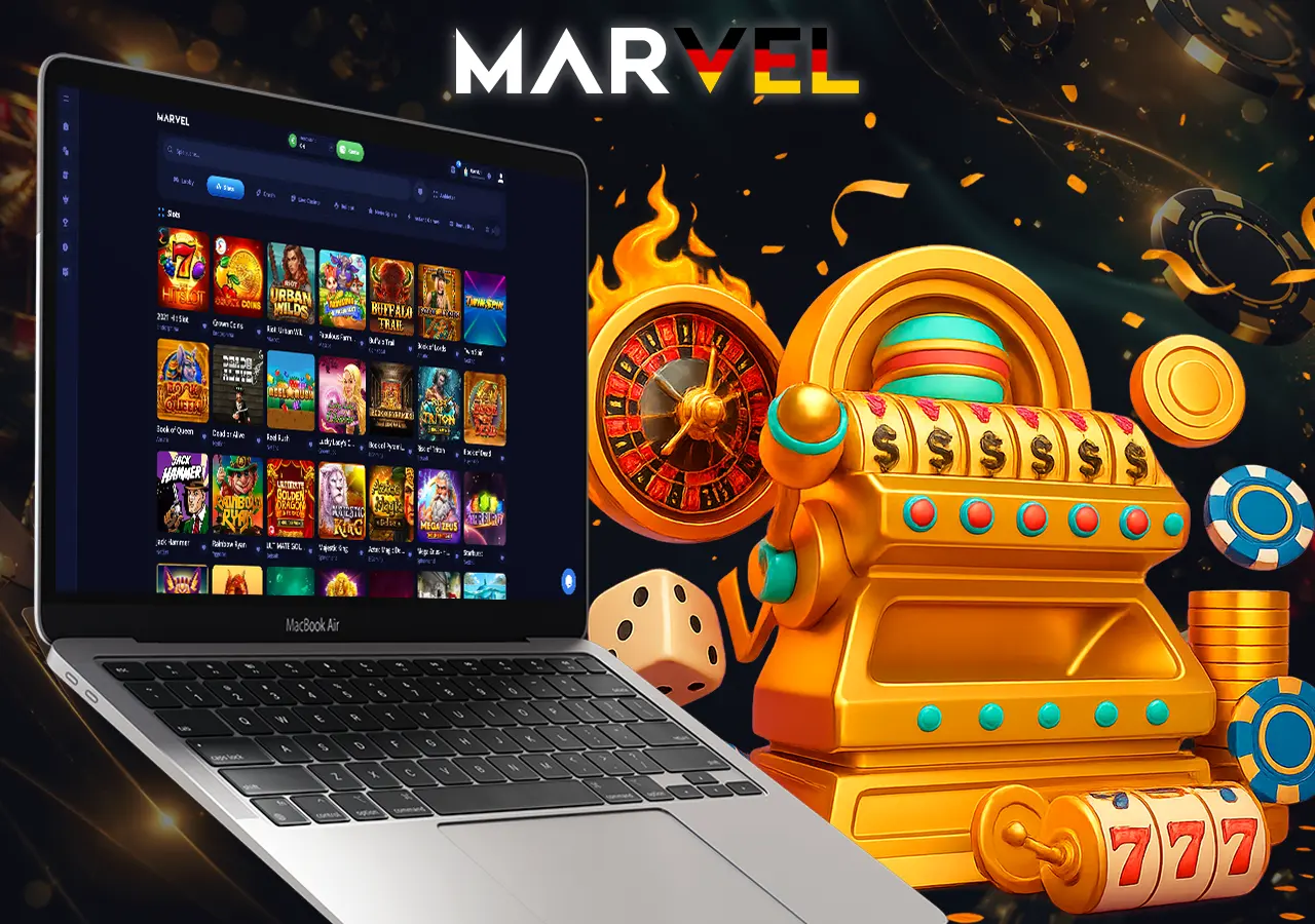 Spielübersicht im Marvel Casino mit verschiedenen Kategorien